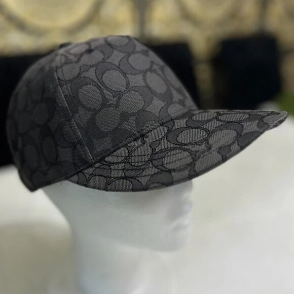 Authentic Coach Signature Jacquard Baseball Hat Cap Size: M/L - Picture 1 of 8